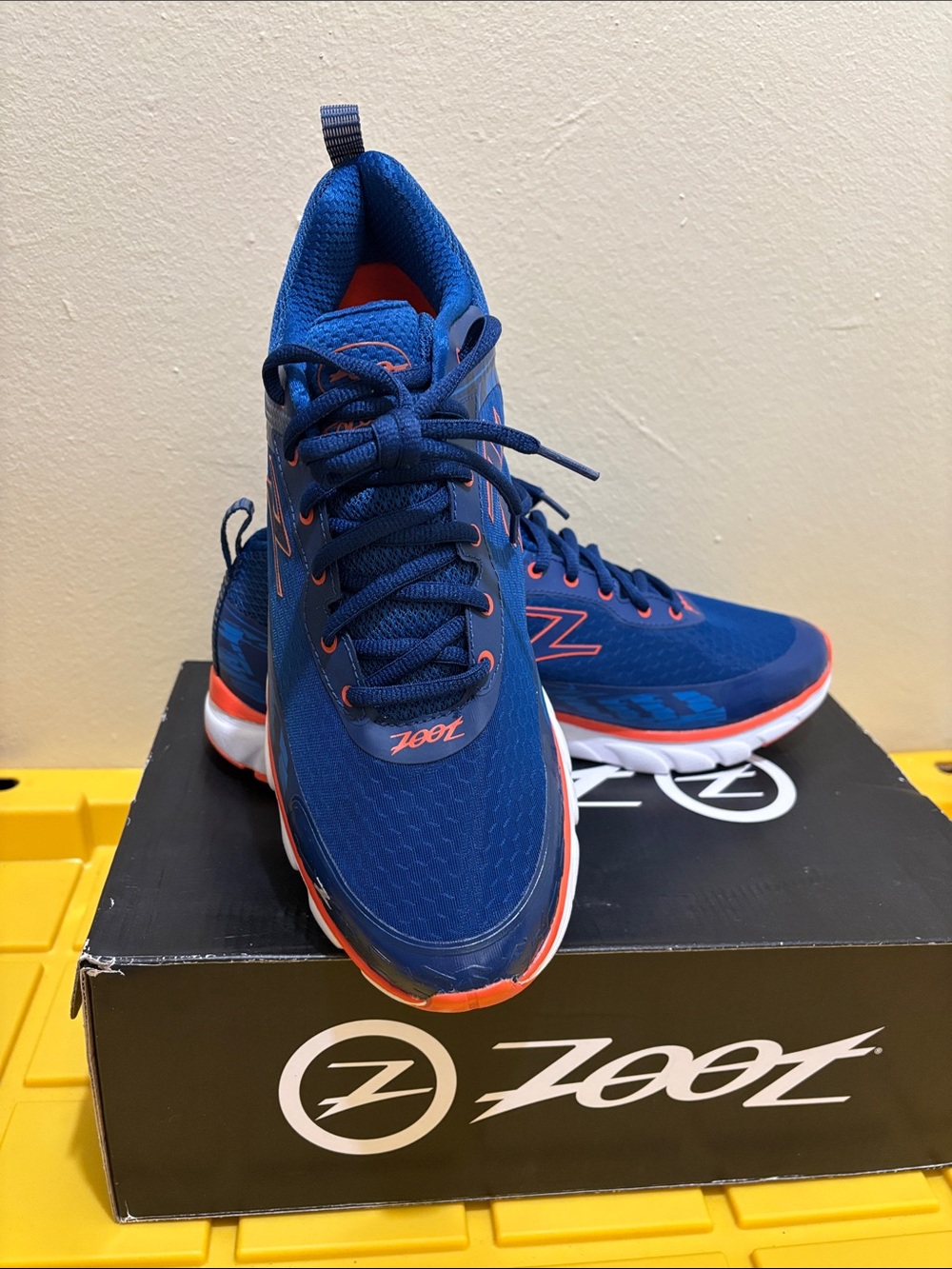Zoot Men’s Navy Blue Athletic Shoes with Orange Trim
